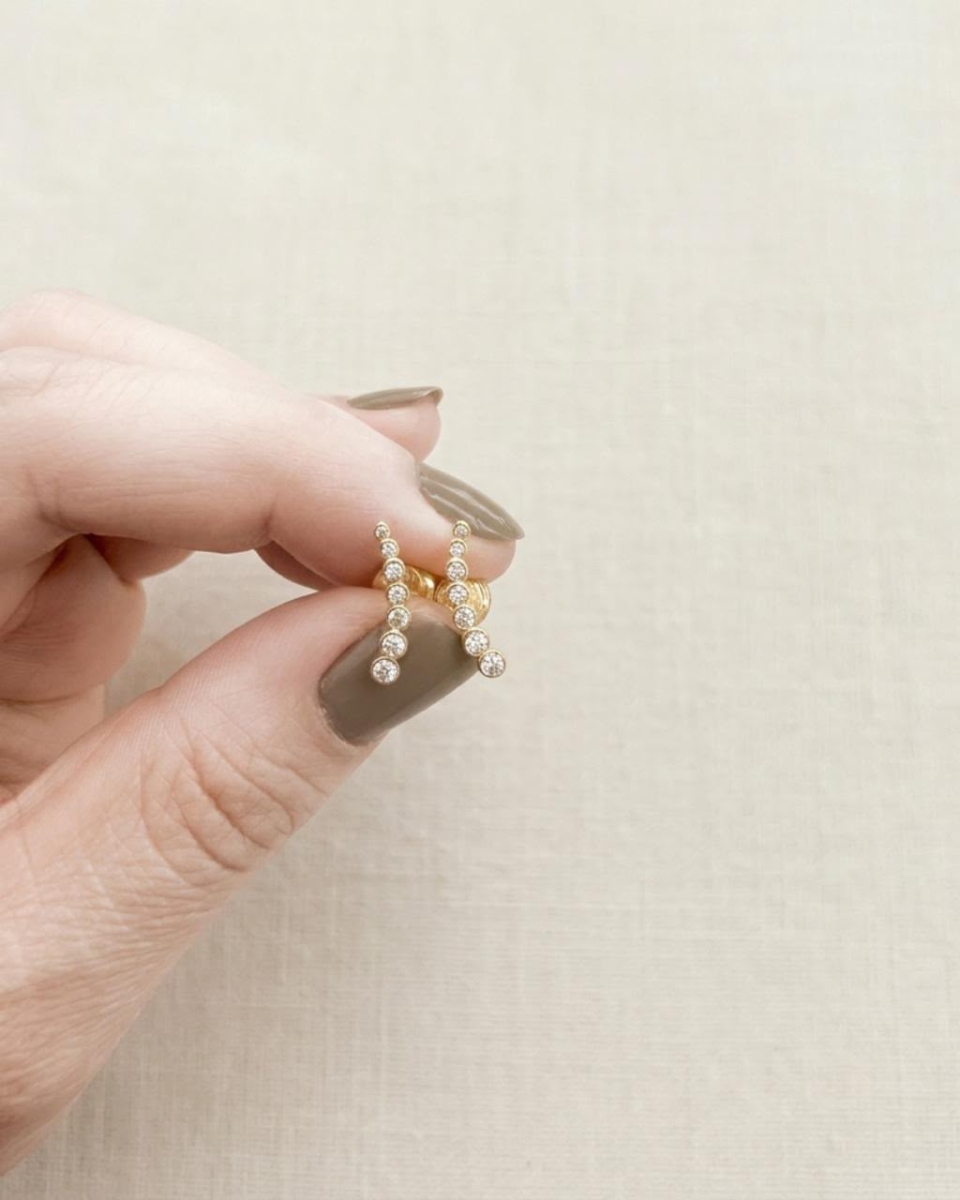 Imagen del producto Topos en Oro 18K con Circones Blancos